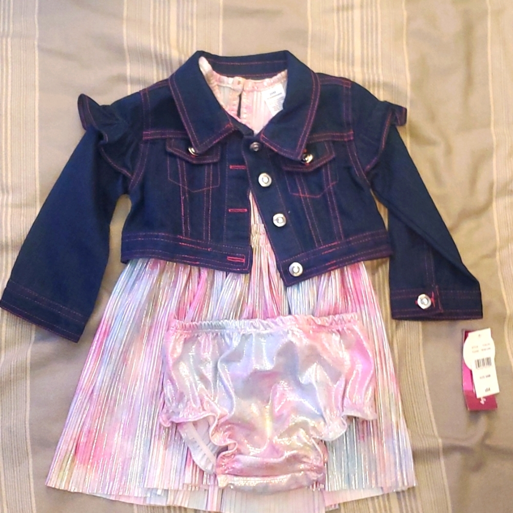 2 pc dress,jacket & diaper cover